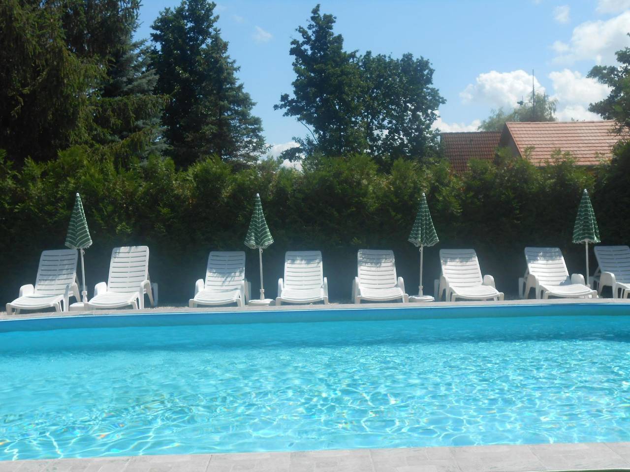 Ganze Ferienwohnung, Wohnung direkt am See mit Pool, Wlan, Garten in Balatonmariafürdö, Plattensee Südufer