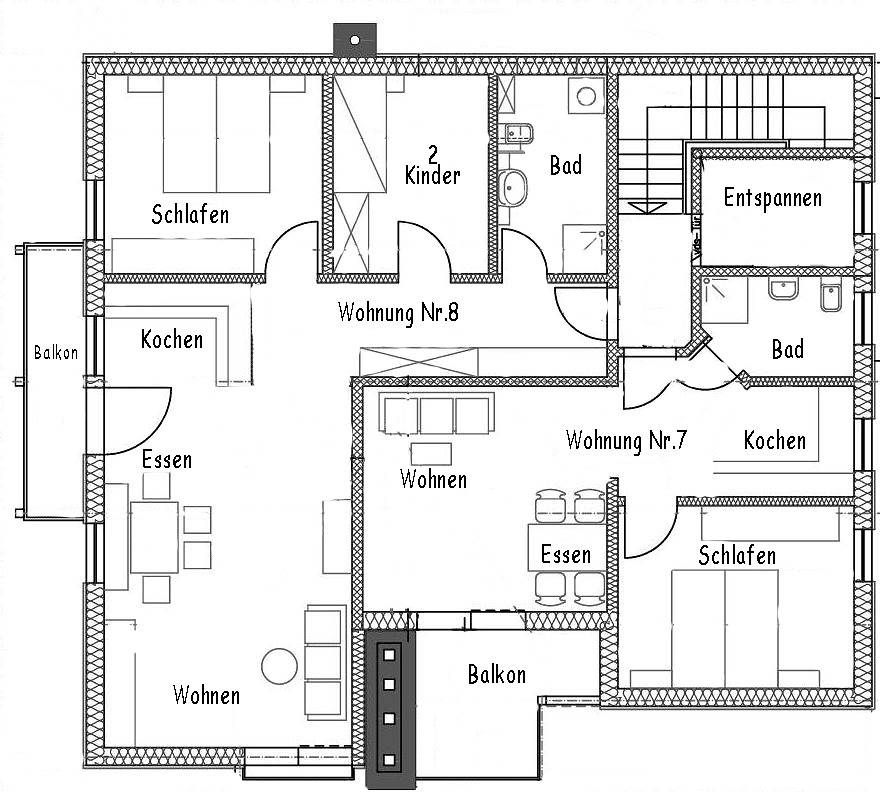 Ganze Ferienwohnung, Haus Carina - Ferienwohnung Nr. 8, 70 qm Dachgeschoss, 2 separate Schlafzimmer in Bad Endorf, Chiemsee