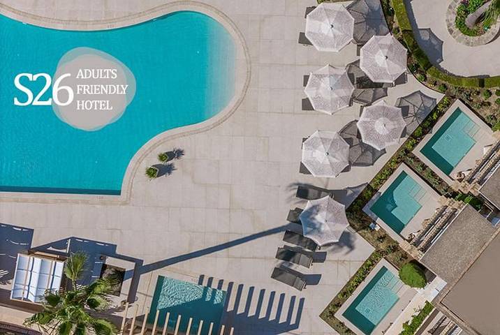 Appart’hôtel pour 2 personnes, avec Balcon et Terrasse ainsi que Jardin et Bassin pour enfant