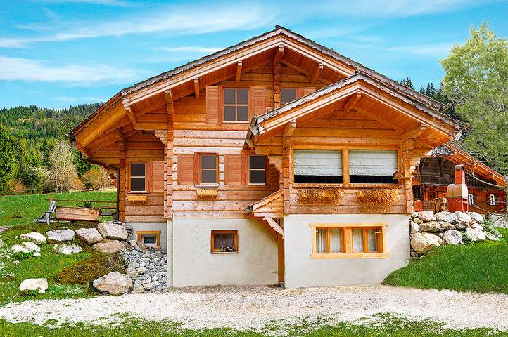 Chalet für 14 Personen, mit Terrasse und Sauna sowie Ausblick in Châtel