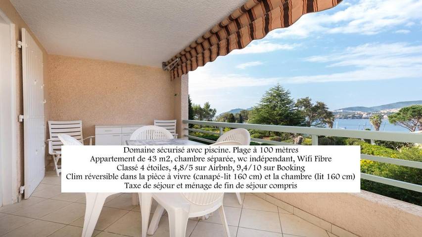 Location de vacances pour 4 personnes, avec Balcon et Terrasse ainsi que Piscine et Vue dans Agay