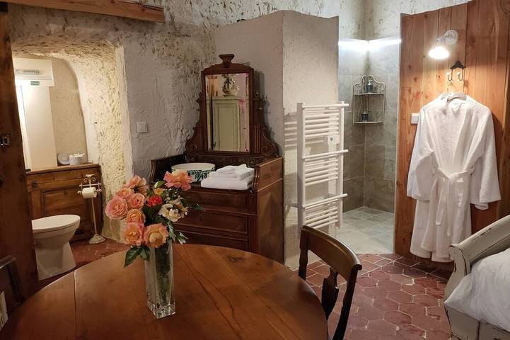 Appartement entier, Chambre troglodyte  26m² proche des chateaux de la loire    des circuits a velo in Loches, Région de Loches