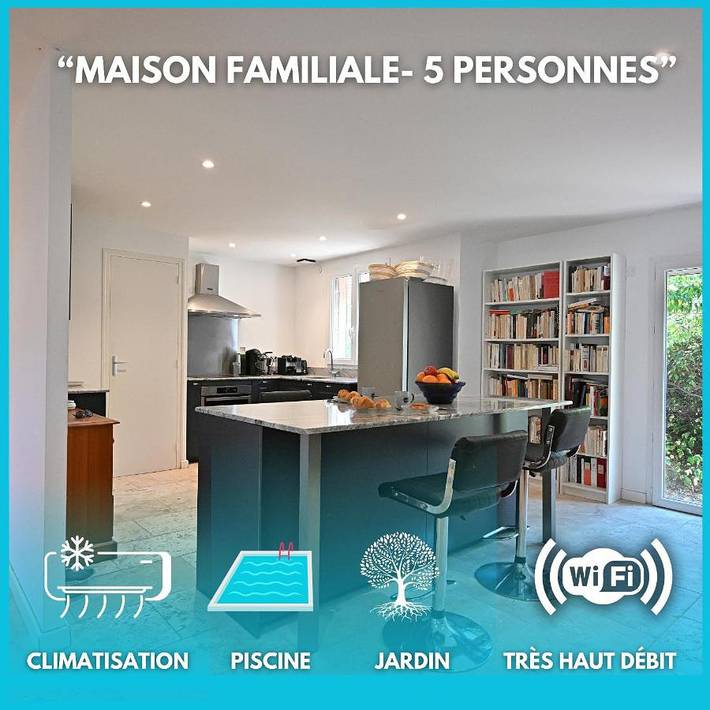 Maison de vacances pour 5 personnes, avec piscine et jardin, animaux acceptés