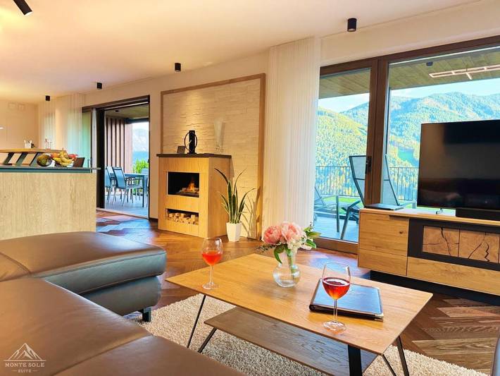 Ferienwohnung für 6 Personen, mit Ausblick und Garten sowie Sauna