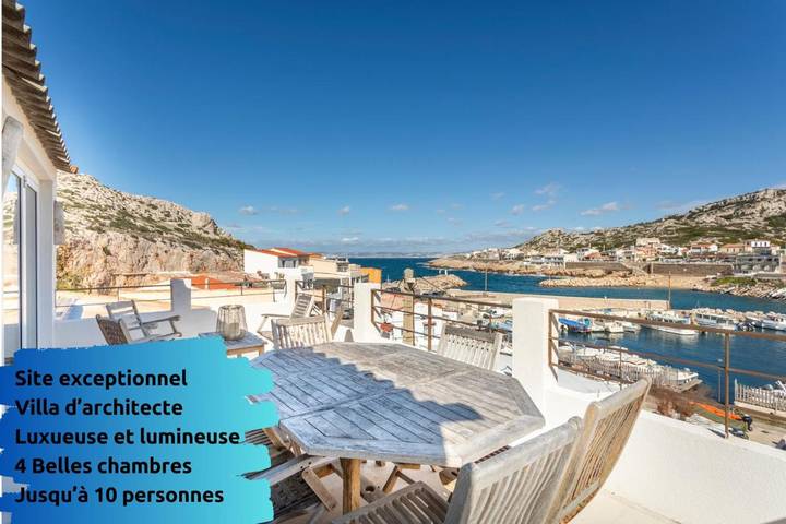 Location de vacances pour 10 personnes, avec Terrasse et Vue dans Les Goudes