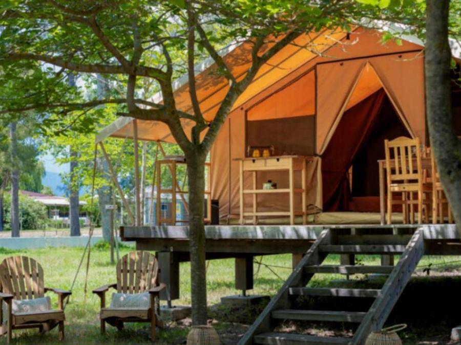Camping U Casone - Lodge 4 personen - Ecolodge zonder sanitair voor 4 personen (2 slaapkamers) in Marina d'Oru, Ghisonaccia