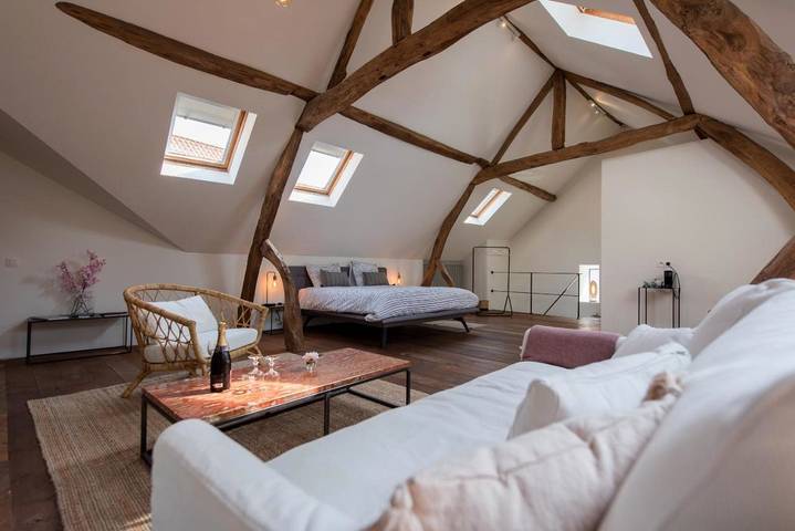 Chambre d’hôte pour 4 personnes, avec Terrasse ainsi que Jardin et Vue à Lanaken