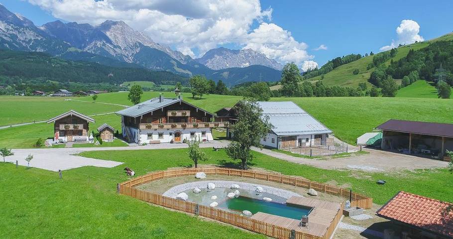 Ferienwohnung für 6 Personen, mit Ausblick und Pool sowie Garten und Sauna, mit Haustier in Saalfelden am Steinernen Meer