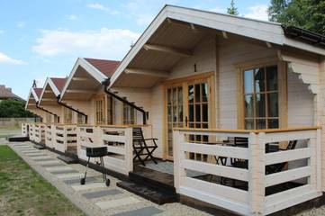Bungalow für 2 Personen, mit Pool und Garten sowie Ausblick in Mielno