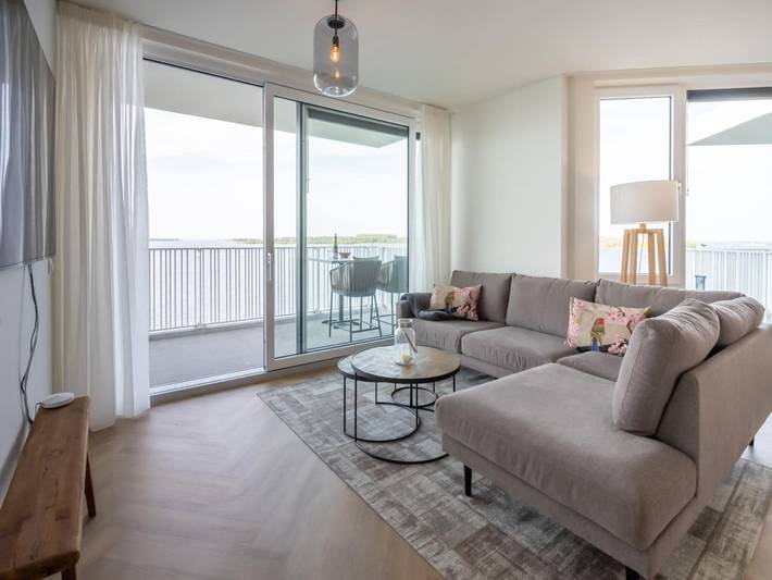 Ferienhaus für 4 Personen, mit Balkon und Balkon/Terrasse sowie Terrasse und Ausblick