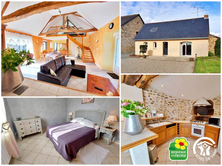 Gîte pour 6 personnes, avec Terrasse ainsi que Jardin et Vue