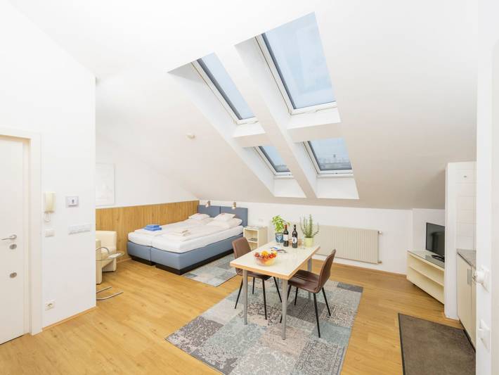 Apartamento entero, Helles Ferienstudio im Dachgeschoss für Pärchenurlaub in Hernals, Viena
