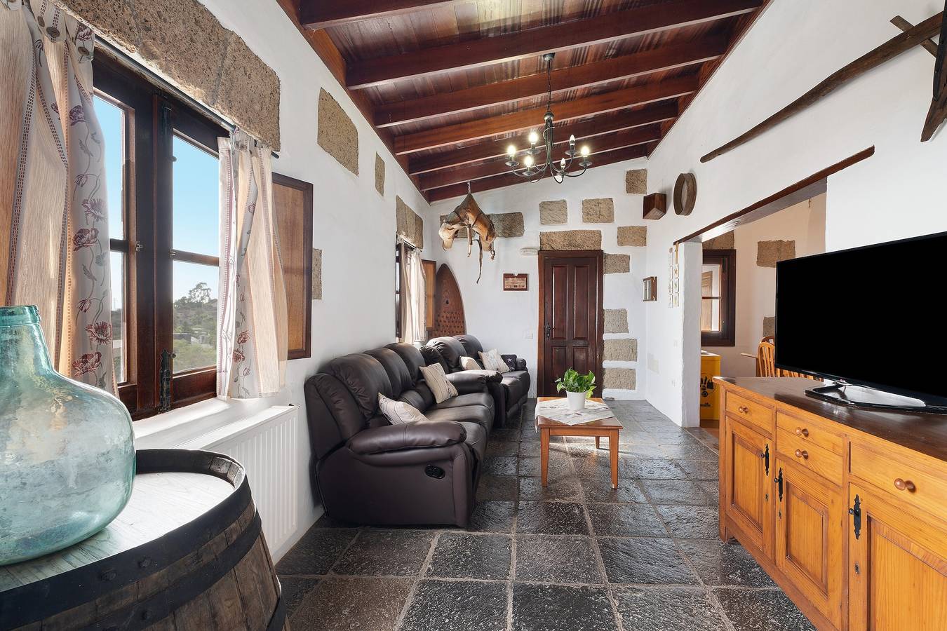 Landhaus "Biofinca Las Dulces Casa La Cuadra" mit Meerblick, gemeinsamem beheiztem Pool und Wlan in Guía de Isora, Teneriffa Süd
