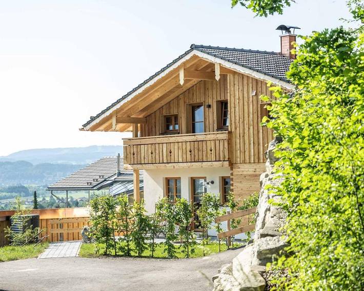 Gästehaus für 2 Personen, mit Balkon und Terrasse sowie Garten und Sauna in Burgberg im Allgäu