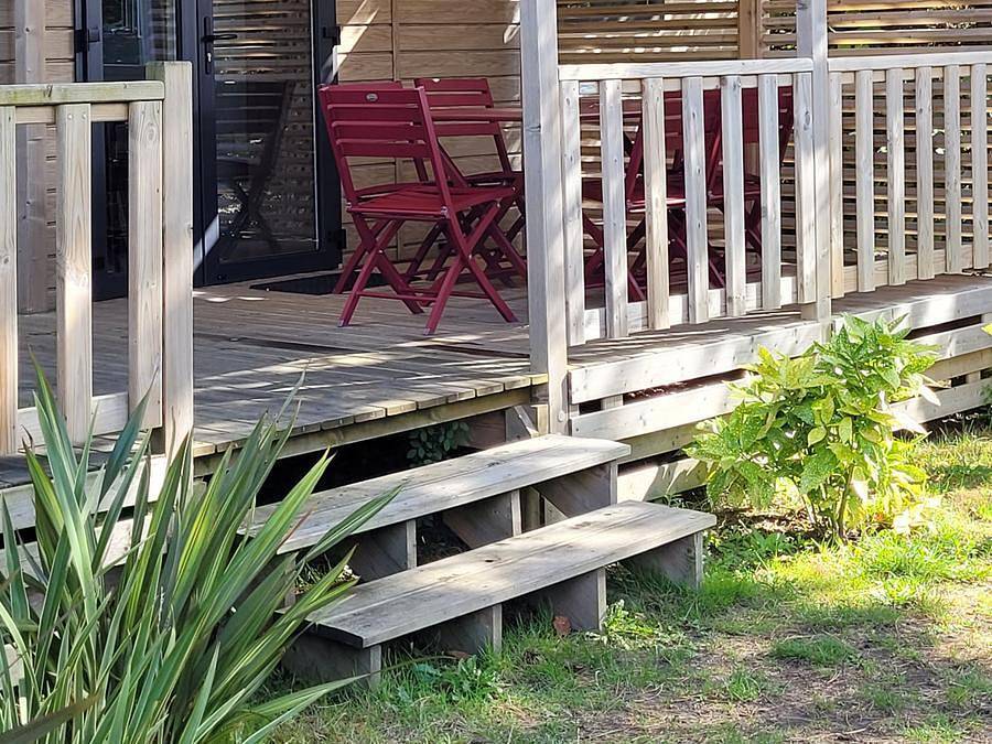 Camping La Foret Stella Plage - Mobile home 4 persons - Cottage Opale Lounge - 2 Bedrooms - 30 m2- Semi-covered terrace in Cucq, Montreuil region