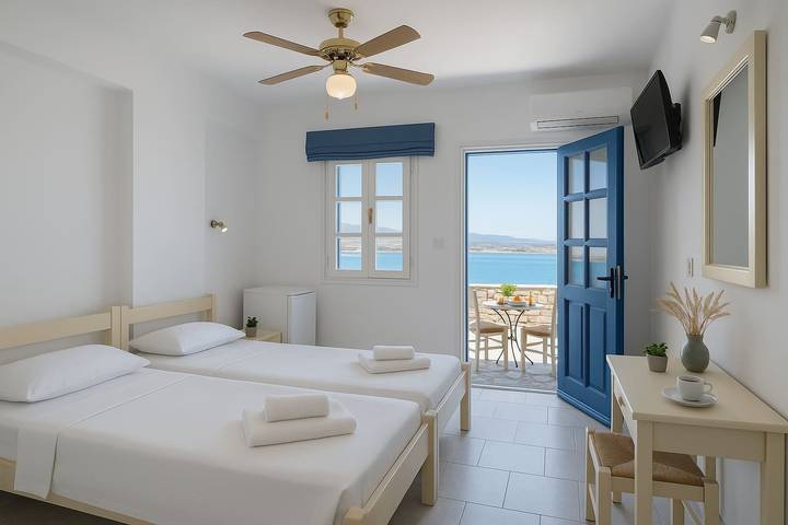 Chambre d’hôte pour 2 personnes avec vue sur l’océan in Náoussa, Paros