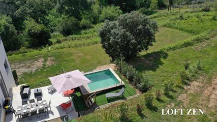 Gîte pour 8 personnes, avec vue ainsi que jardin et piscine à Taglio-Isolaccio