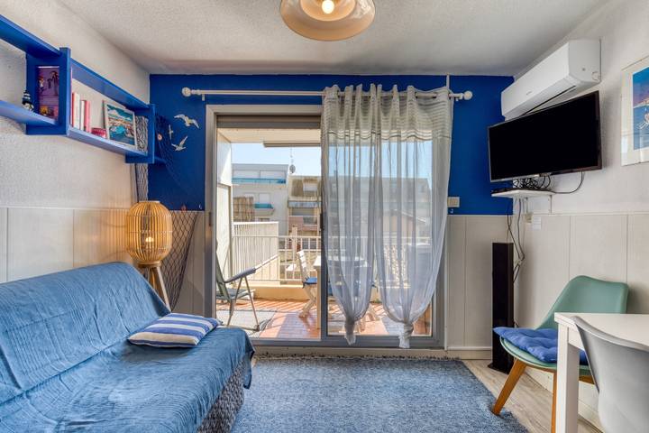 Gehele studio, Gekoelde studio met terras in Sete, Middellandse Zeekust (Frankrijk)