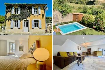 Cottage pour 8 personnes, avec jardin ainsi que vue et piscine à Aragon