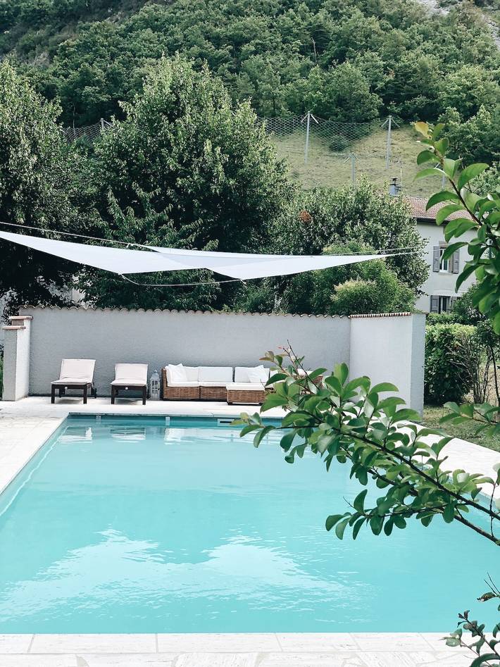 Piscina privada climatizada con vistas al Vercors in Beauregard-Baret, Vercors