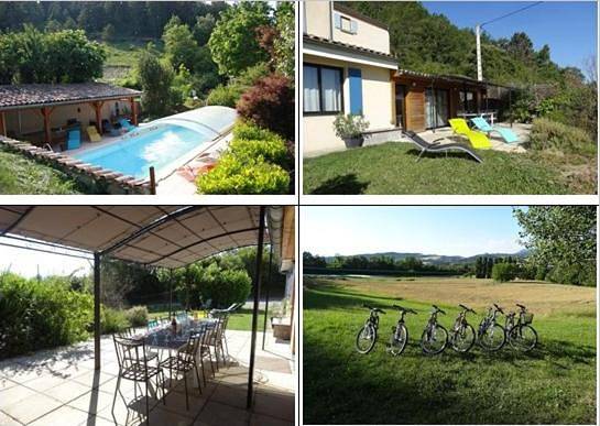Location de vacances pour 9 personnes, avec terrasse et piscine ainsi que vue et jardin à Aouste-sur-Sye - 4