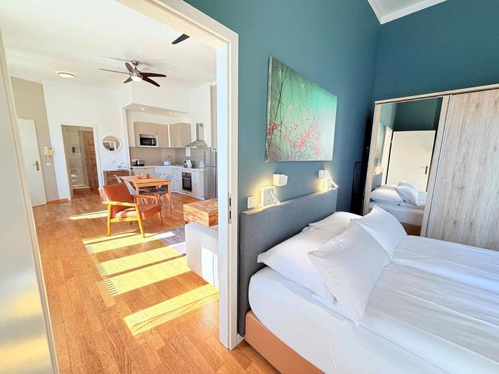 Ferienwohnung für 4 Personen, mit Balkon und Terrasse sowie Ausblick