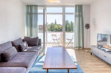Ferienwohnung für 4 Personen, mit Balkon und Seeblick in Waren (Müritz)