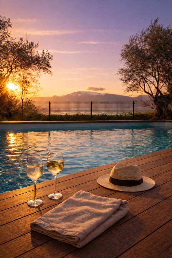 Villa Elisea - Villa panoramica con piscina privata sul Lago di Garda in Soiano del Lago, Gardasee-Berge