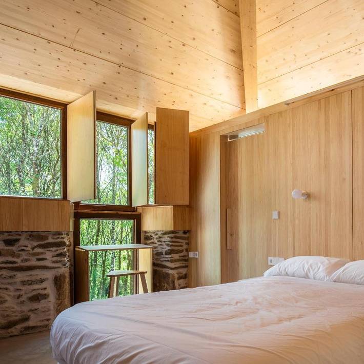 Casa de huéspuedes para 2 personas, con Terraza además de Jardín y Vistas en Arzúa