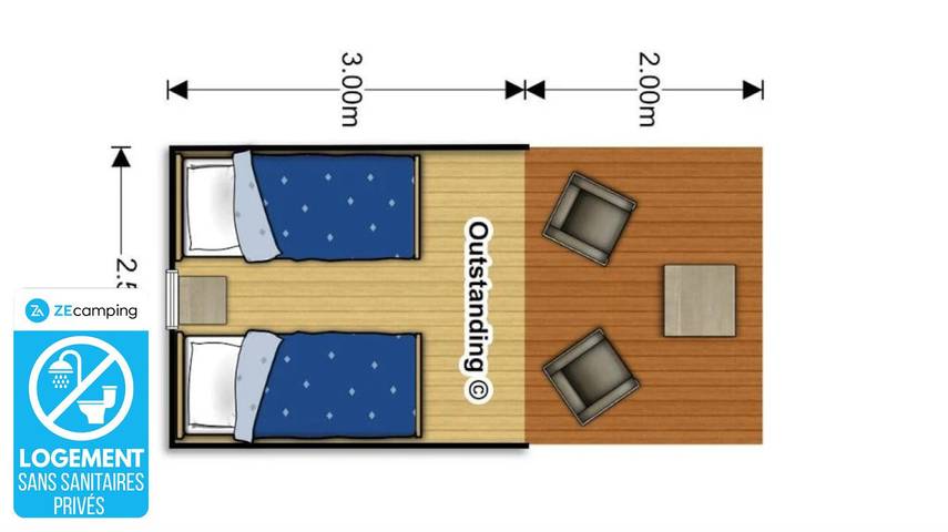 Tente pour 2 personnes, avec bassin pour enfant dans Saône-et-Loire - 2