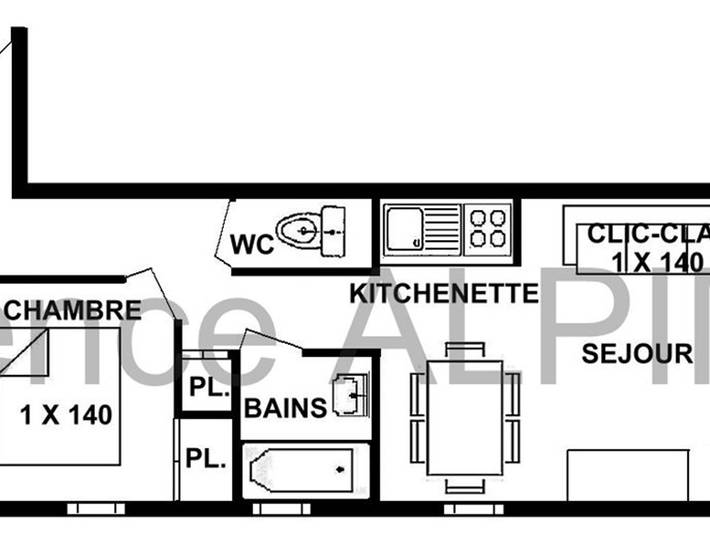 Apartamento entero, Apartamento 2 piezas Les Saisies, 6 personas in Les Saisies, Albertville region