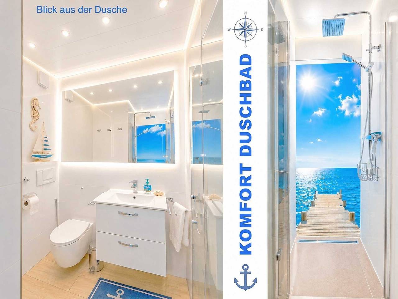 Ganze Ferienwohnung, Albatros Komfort-Sterne-Appartment 025 mit Wlan, Balkon + Tiefgarage  in Tossens, Nordsee, ggü. Center Parcs in Tossens, Butjadingen