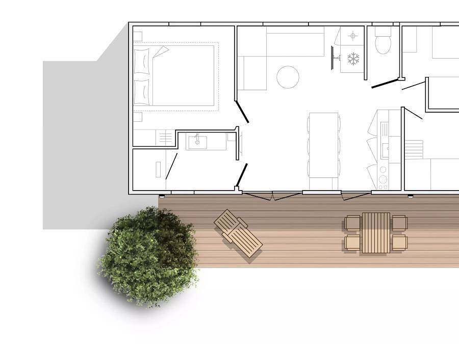 Camping maeva Respire Le Bois de La Gachère - Mobilhome 6 personas - Acogedor Mobil Home 4 Habitaciones 6 Personas + Tv in Olonne-sur-Mer, Les Sables-d'Olonne