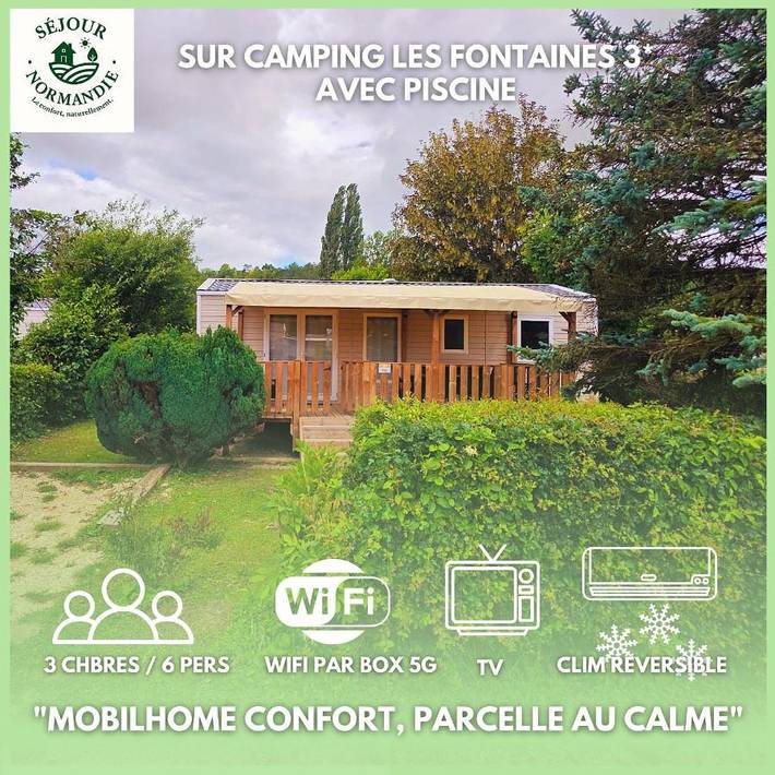 Camping pour 6 personnes, avec Terrasse ainsi que Jardin et Piscine
