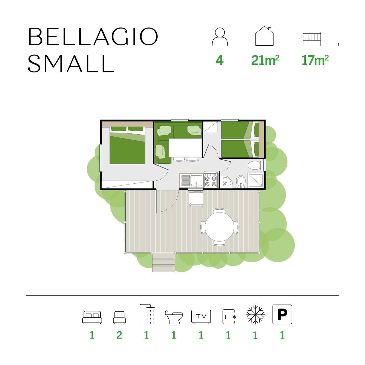 Barricata Holiday Village Mobilehome Bellagio Small für 4 Personen in Porto Tolle, Isola della Donzella