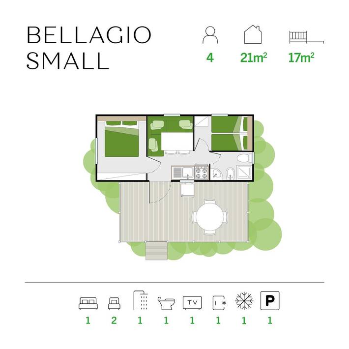Barricata Holiday Village Mobilehome Bellagio Small für 4 Personen in Porto Tolle, Isola della Donzella