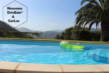 Gîte pour 4 personnes, avec balcon et jardin ainsi que piscine et jacuzzi à Sainte-Lucie-de-Tallano