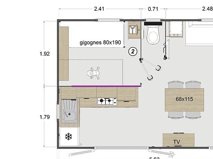Camping Les Pins d'Oléron  - Mobilhome 4 personnes - Mobile-home Confort Grenadines in Le Grand-Village-Plage, Côte de Beauté