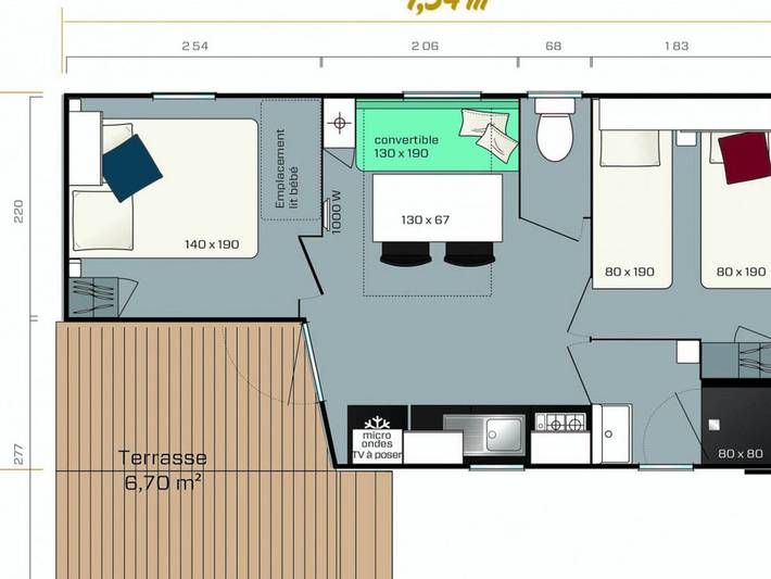 Camping pour 6 personnes, avec piscine, animaux acceptés dans Région de Besse-et-Saint-Anastaise - 2