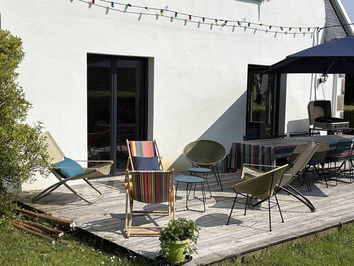 Location de vacances pour 10 personnes, avec Terrasse et Jardin dans Plage Trestraou