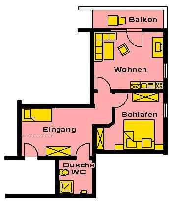 Ferienwohnung für 2 Personen, mit Balkon und Ausblick in Schwangau - 3
