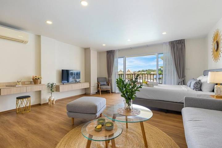 Appartement de vacances pour 5 personnes, avec piscine ainsi que sauna et balcon