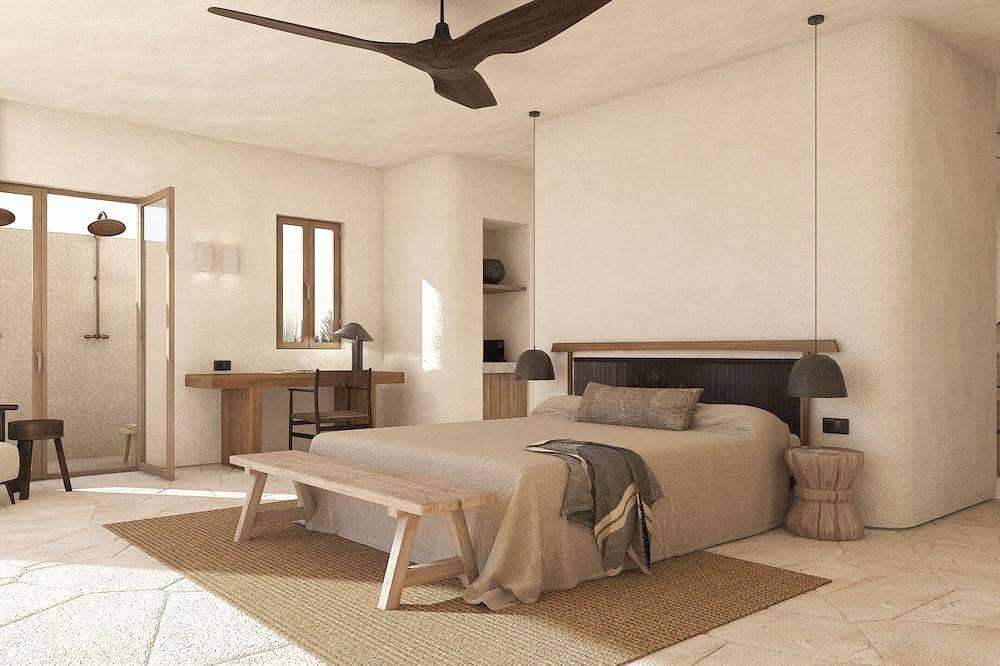 Ostraco Houses - Vrachos Beachfront Retreat: Domed bathroom ・Outdoor rain shower in Milos