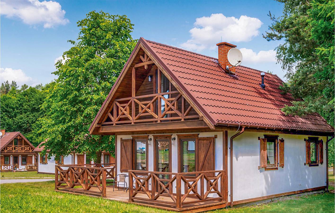 Ferienhaus für 6 Personen mit Terrasse in Powiat Olsztyński