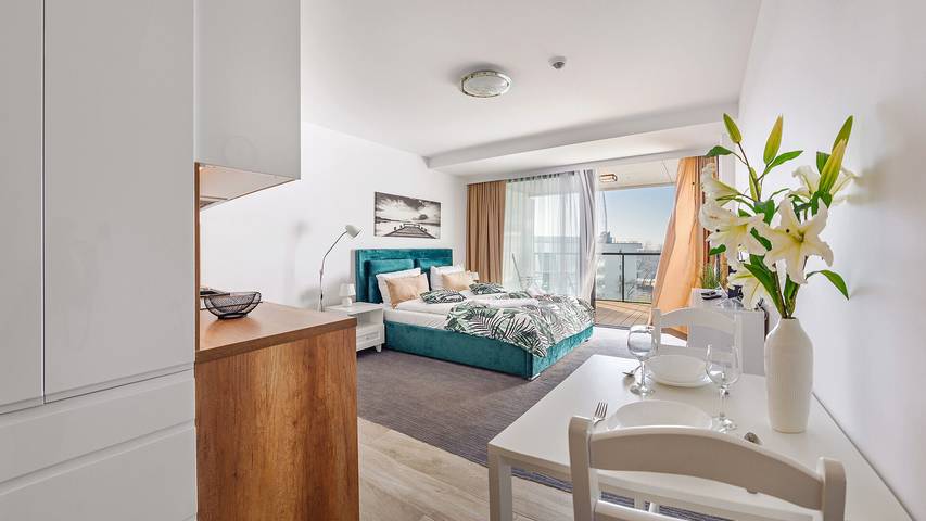 Ferienwohnung mit Meerblick für 2 Personen, mit Balkon und Whirlpool sowie Sauna in Kolberg