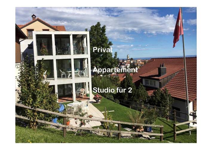 Ferienwohnung für 6 Personen, mit Balkon und Terrasse sowie Garten und Ausblick in Heiden