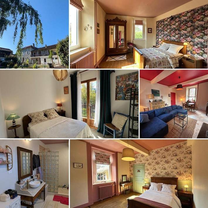 Gîte pour 15 personnes, avec Balcon et Terrasse ainsi que Jardin et Piscine dans Izaut-de-l'Hôtel