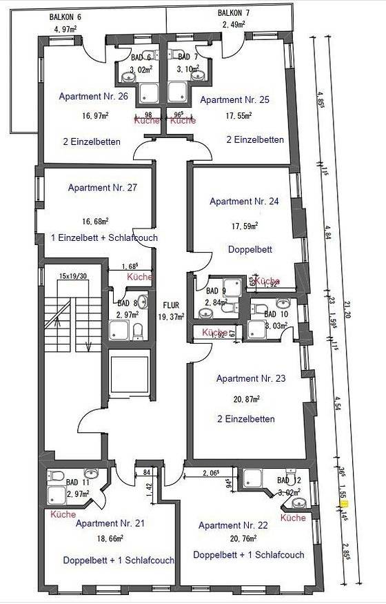 Ganze Ferienwohnung, Abm Apartment 1. Og für 14 Personen in Zwingenberg, Bergstraße
