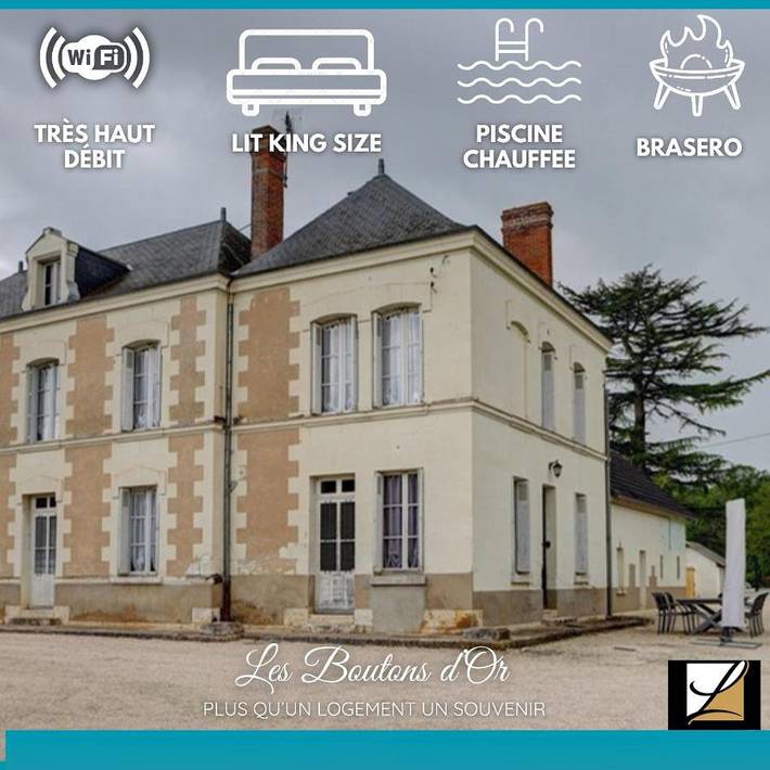 Location de vacances pour 20 personnes, avec piscine ainsi que jardin et vue à Mareuil-sur-Cher - 4