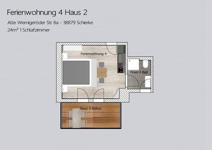 Ganze Wohnung, Haus 2 Ferienwohnung 4 in Wernigerode, Harzvorland